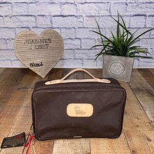 Jon Hart Espresso Coated Canvas Travel Kit